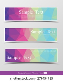 Colorful modern vector banners with polygonal background