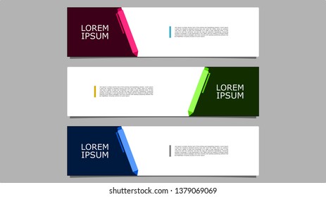 Colorful Modern Vector design Banner background. Pen shape illustration