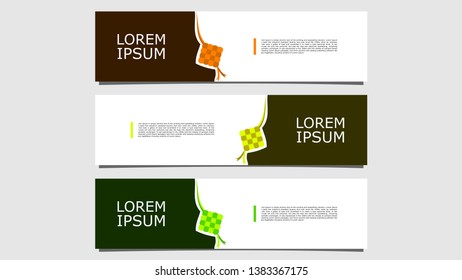 Colorful Modern Vector design Banner background. Islamic pattern ketupat illustration for ramadan mubarak, eid al fitri