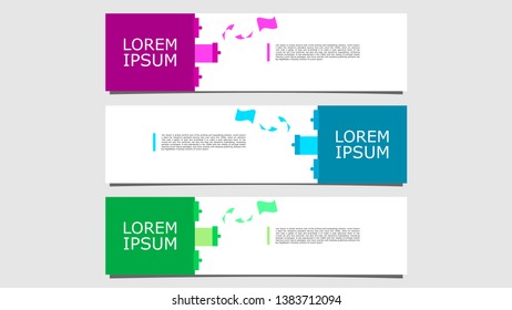 Colorful Modern Vector design Banner background. Office cabinet with flying paper illustration