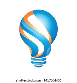 Colorful modern vector lamp logo design template
