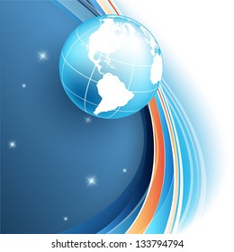colorful modern vector template with copy space ans globe. Eps10