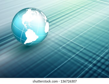 colorful modern vector world techno backdrop  with globe. Eps10