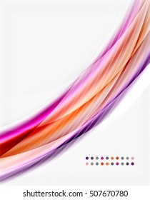 Colorful modern wave line, business abstract layout or flyer