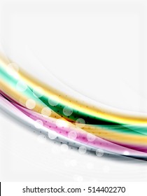 Colorful modern wave line, business abstract layout or flyer