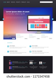 Colorful modern web page design for website and mobile website development. Easy to edit and customize.