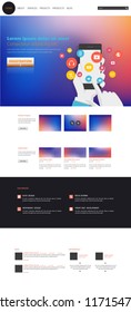 Colorful modern web page design for website and mobile website development. Easy to edit and customize.