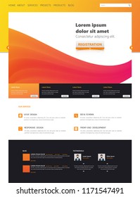 Colorful modern web page design for website and mobile website development. Easy to edit and customize.