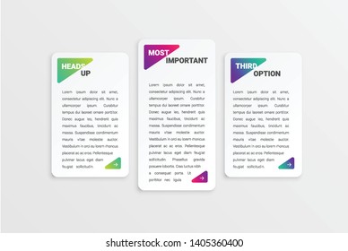 Colorful modern white card template with colorful design, vector illustration
