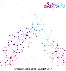 Colorful molecule and communication background for your design. Vector illustration.