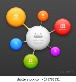 Colorful molecule design template.