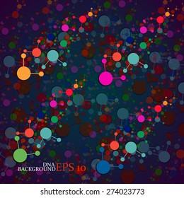 Colorful molecule DNA. Abstract background. Vector illustration. Eps10