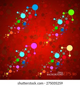 Colorful molecule DNA. Abstract background. Vector illustration. Eps10