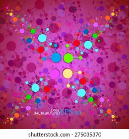 Colorful molecule DNA. Abstract background. Vector illustration. Eps10