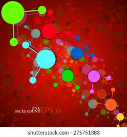 Colorful molecule DNA. Abstract background. Vector illustration. Eps10