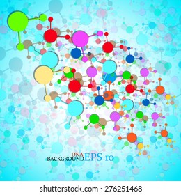 Colorful molecule DNA. Abstract background. Vector illustration. Eps10