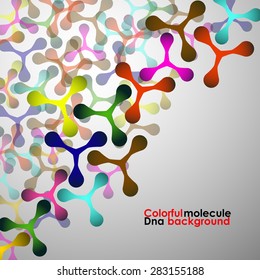 Colorful molecule DNA. Abstract background. Vector illustration. Eps10