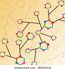 Colorful molecule DNA. Abstract background. Vector illustration. Eps10