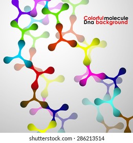 Colorful molecule DNA. Abstract background. Vector illustration. Eps10