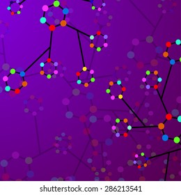 Colorful molecule DNA. Abstract background. Vector illustration. Eps10