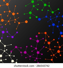Colorful molecule DNA. Abstract background. Vector illustration. Eps10