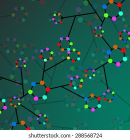 Colorful molecule DNA. Abstract background. Vector illustration. Eps10