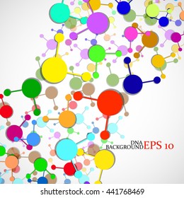 Colorful molecule DNA. Abstract background. Vector illustration. Eps10