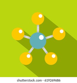 Colorful molecule structure dna icon. Flat illustration of colorful molecule structure dna vector icon for web