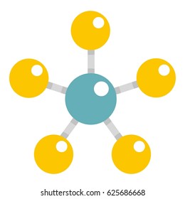 Colorful molecule structure dna icon flat isolated on white background vector illustration