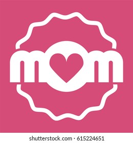 Colorful Mom Emblem. Vector Design Elements For Greeting Card and Other Print Templates.