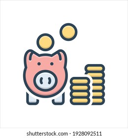 Colorful money savings icon. Vector illustration