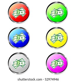 Colorful money vector buttons