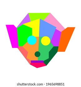 colorful monkey geometric vector wpap pop art design