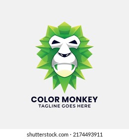 colorful Monkey logo illustration vector template