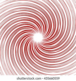 Colorful (monochrome) abstract spiral, swirl background. Distorted, warped rotating radial lines, rotation pattern.