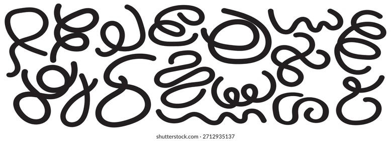 Colorful and Monochrome Abstract Squiggle Pattern  multicolor and whit abstract squiggle lines on dark backgrounds, ideal for modern design themes, creative branding, and artistic EPS10AI.
