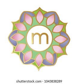 colorful monogram, mandala