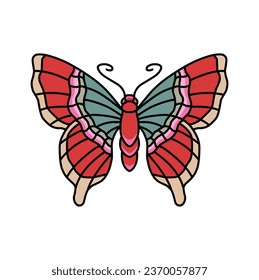 Colorful Monoline Butterfly Vector Graphic Design illustration Emblem