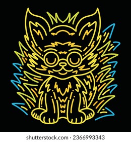 Colorful Monoline Fox Vector Graphic Design illustration Emblem