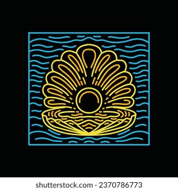 Colorful Monoline Pearl Vector Graphic Design illustration Emblem