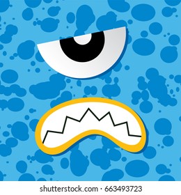 colorful monster character face vector art illustration