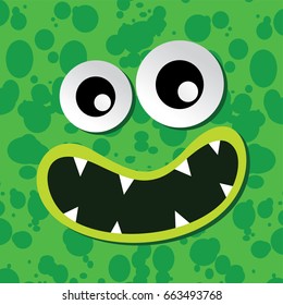 colorful monster character face vector art illustration