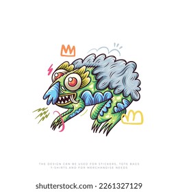 colorful monster cute vector illustration design