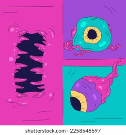 Colorful monster graffiti vector. great for backgrounds, wallpapers and screen printing.