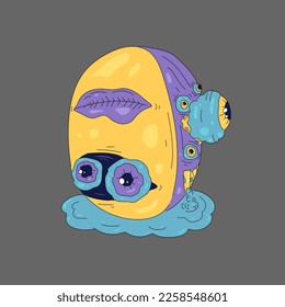 Colorido vector de graffiti monstruo. ideal para fondos de fondo, papel pintado e impresión de pantalla.