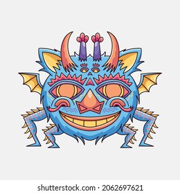 colorful monster illustration design vector