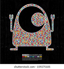 Colorful monster on black grunge background
