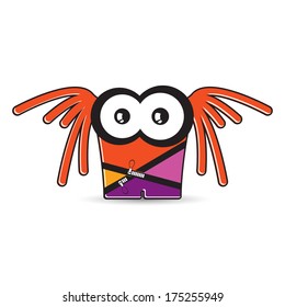 Colorful monster on white background