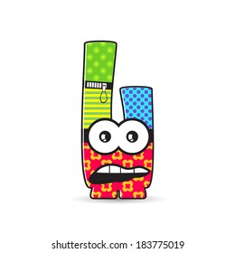 Colorful monster on white background