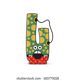 Colorful monster on white background
